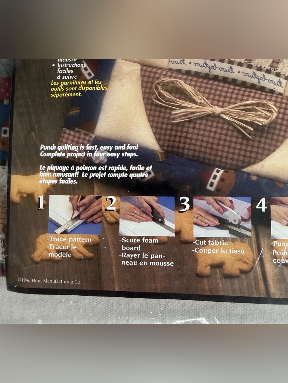 Vintage 1996 Noah’s Ark Punch Quilting Kit Hunt Mfg No Sew Wall Hanging New NOS - Picture 4 of 5